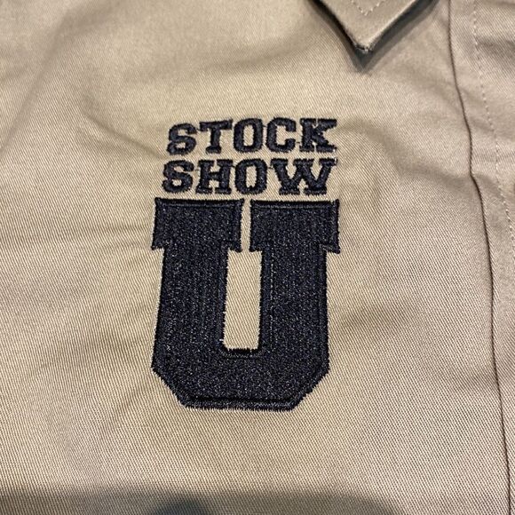 NEW Cruel Girl Button Down Shirt Stock Show U Khaki Tan Girls Size XS - Picture 6 of 9